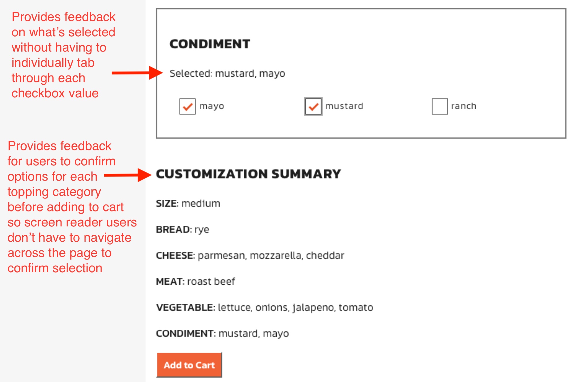 customization options and summary