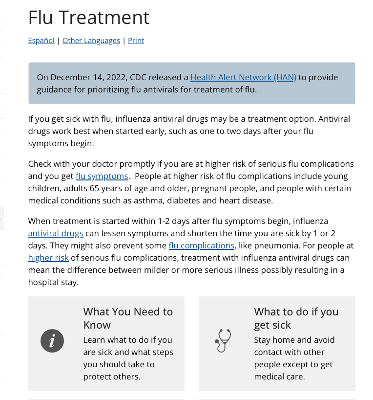 Flu treatment